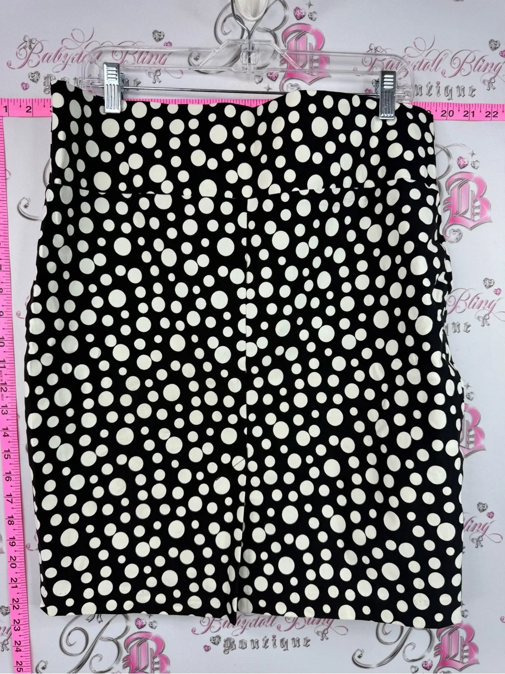 Lily Morgan skirt pencil dotted white black Polka Dot Black Pencil Skirt - Picture 2 of 12